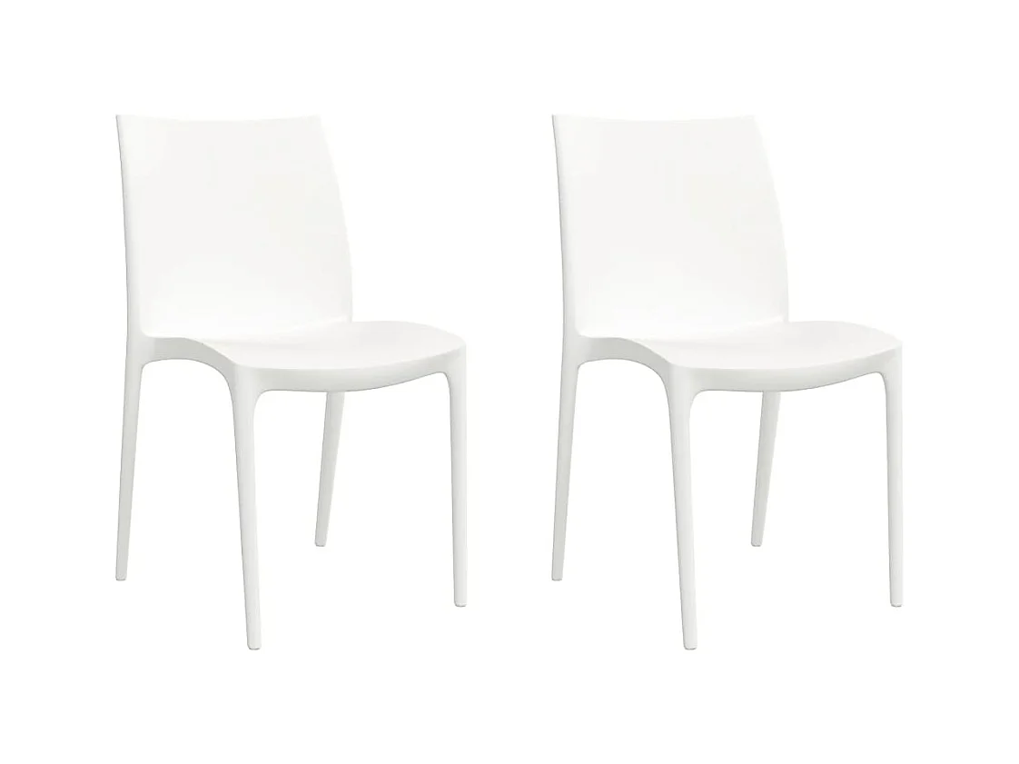 Tuinstoelen set van 2 wit 50x46x80 cm polypropyleen