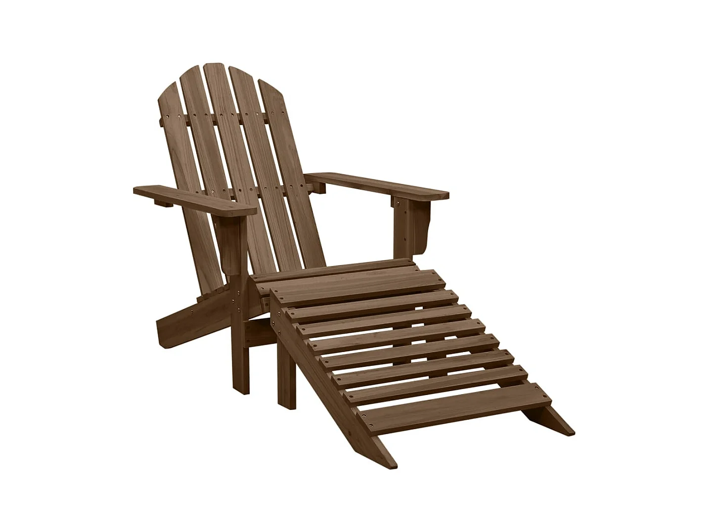 Chaise de jardin avec pouf Bois Marron