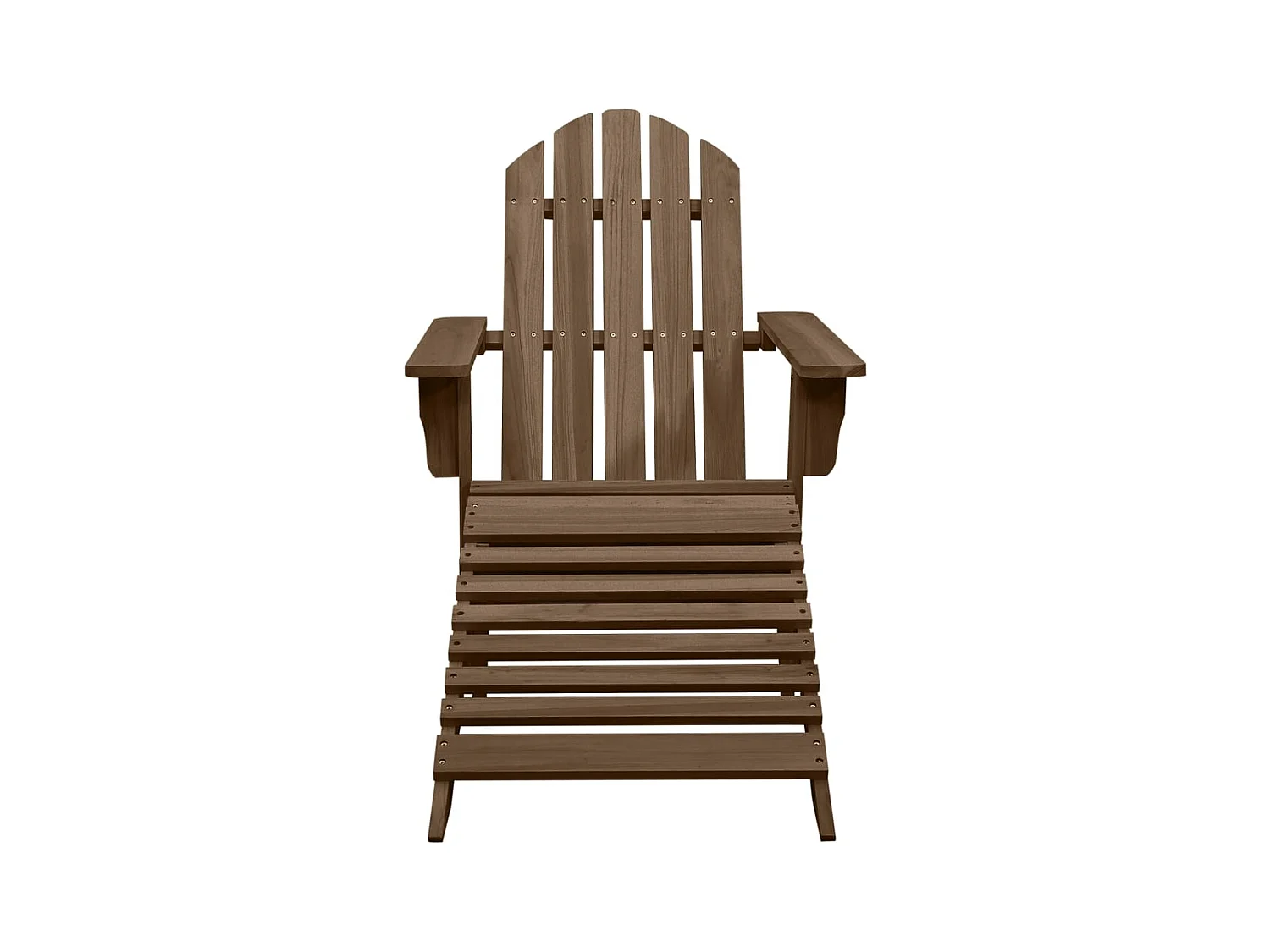 Chaise de jardin avec pouf Bois Marron