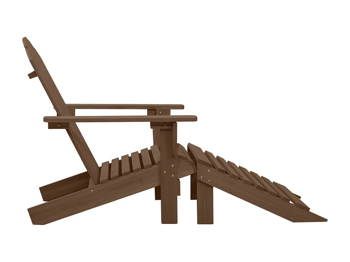 Chaise de jardin avec pouf Bois Marron