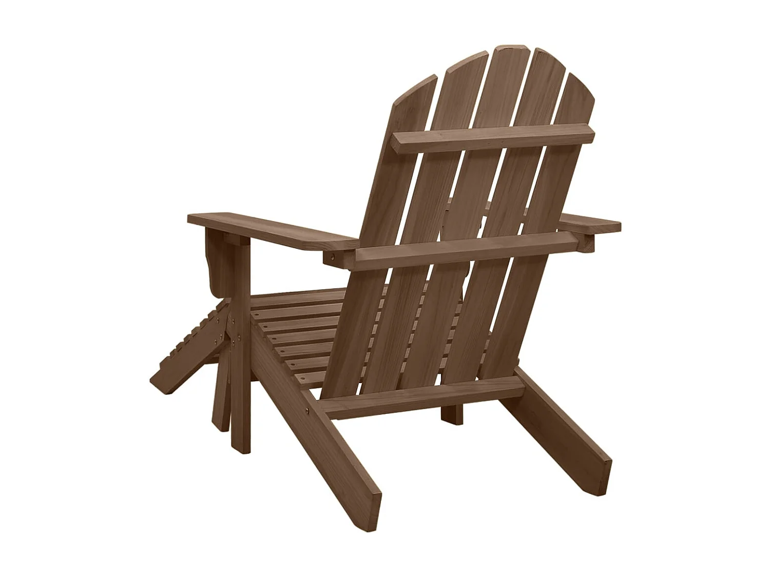 Chaise de jardin avec pouf Bois Marron