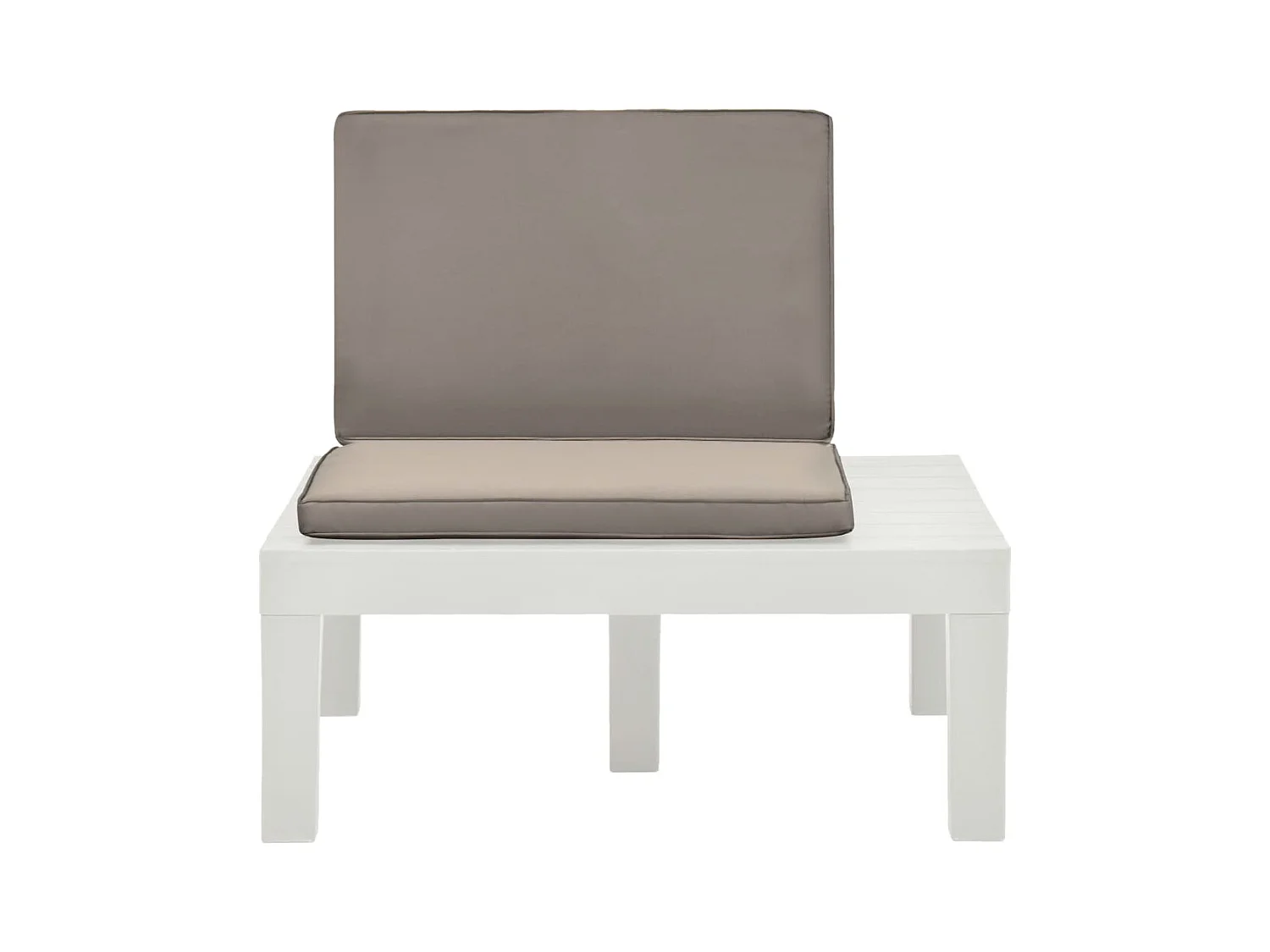 Chaise de salon de jardin avec coussin Plastique Blanc