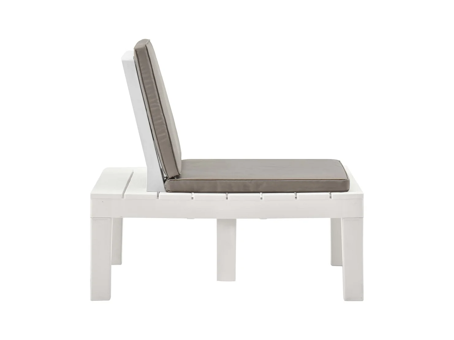 Chaise de salon de jardin avec coussin Plastique Blanc