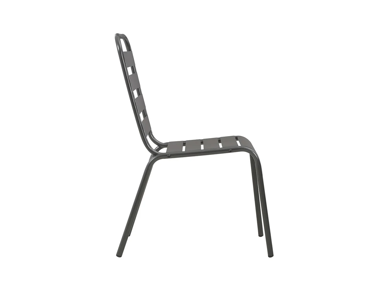 Set van 2 stapelbare stoelen voor buiten, grijs staal