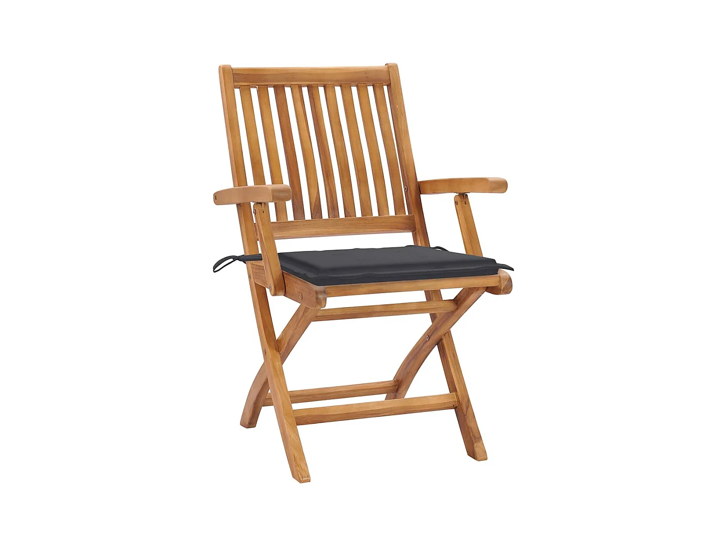 Chaises de jardin lot de 2 et coussins anthracite Bois de teck