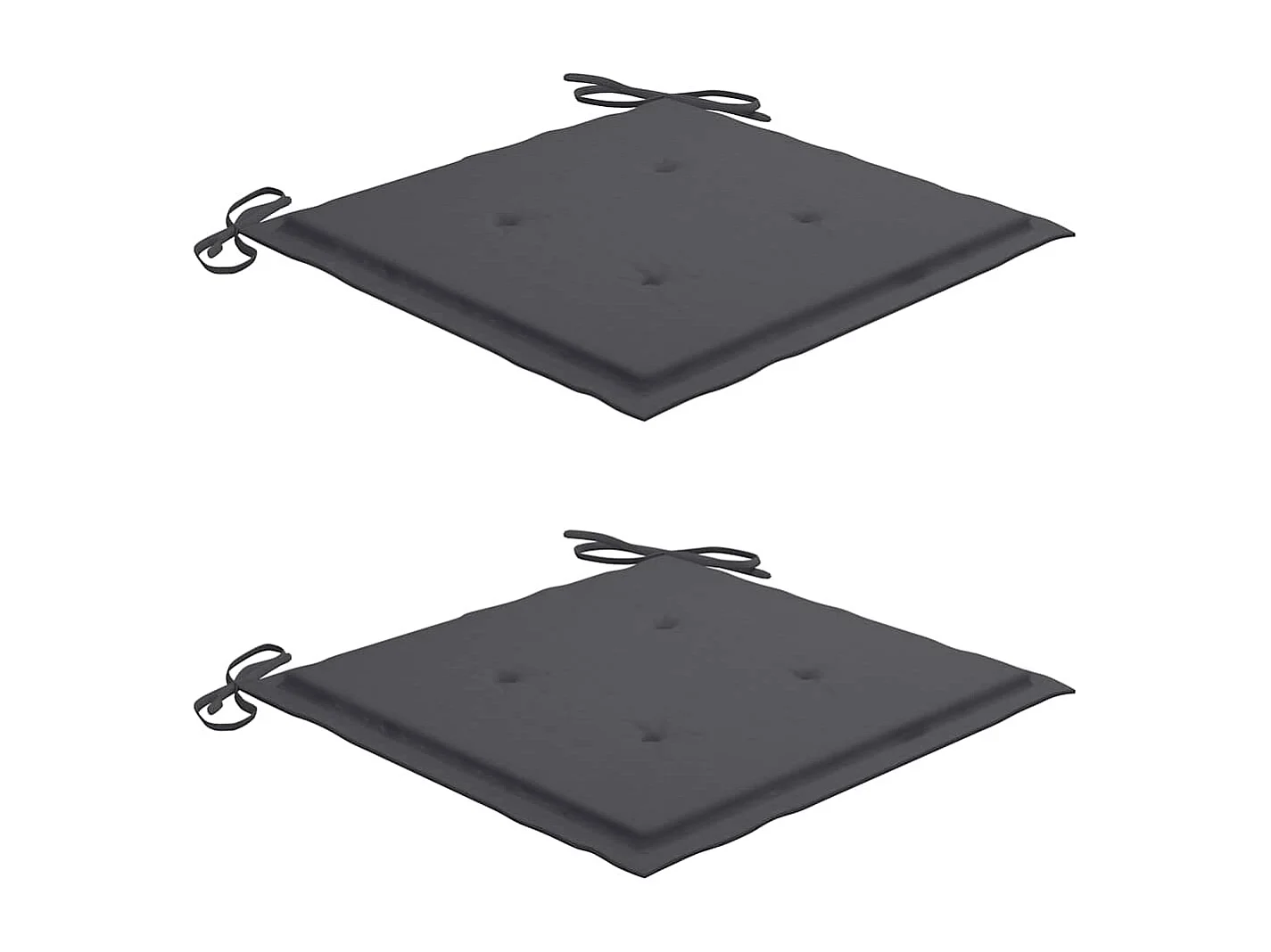 Chaises de jardin lot de 2 et coussins anthracite Bois de teck