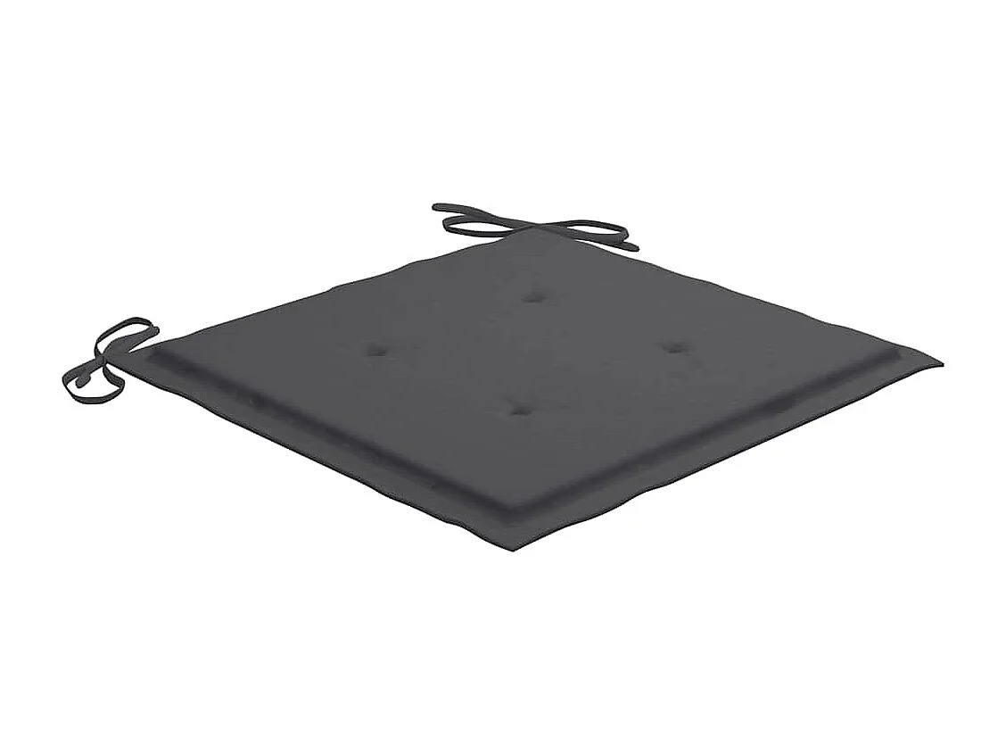 Chaises de jardin lot de 2 et coussins anthracite Bois de teck