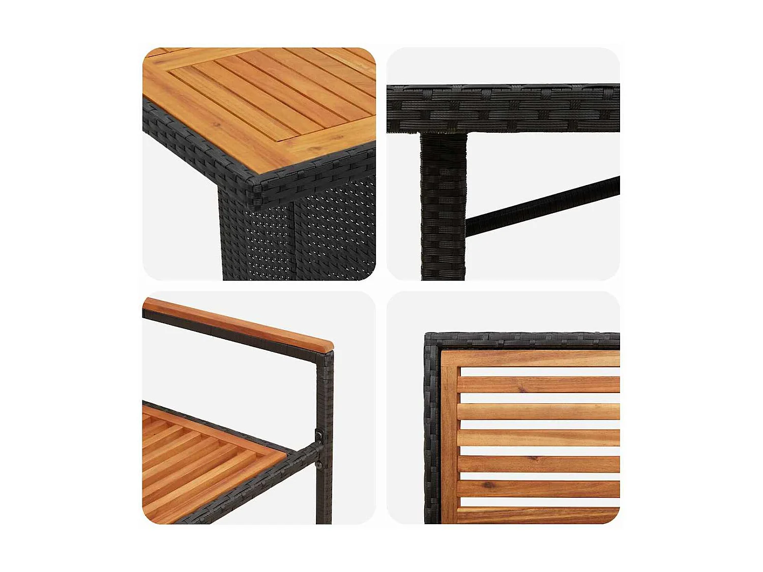 Ensemble de salle à manger pour jardin 9 pcs Noir, Marron