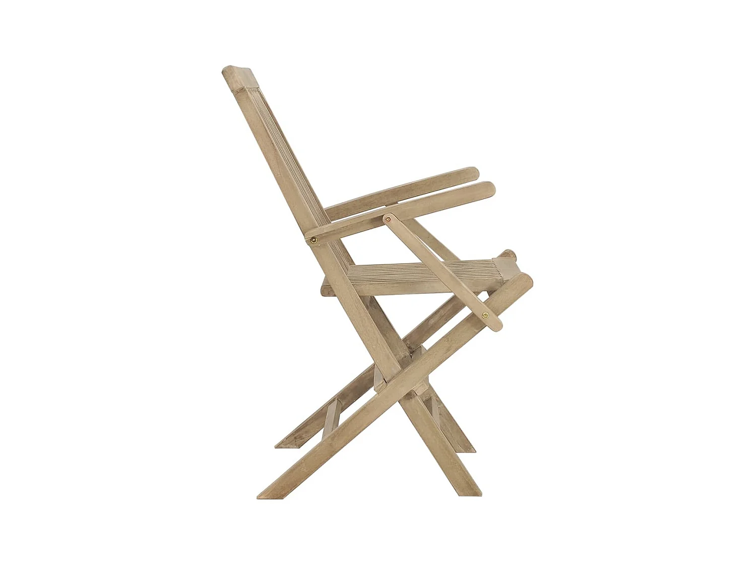 Juego de 2 sillas de jardín plegables gris 56x61x89cm madera de teca