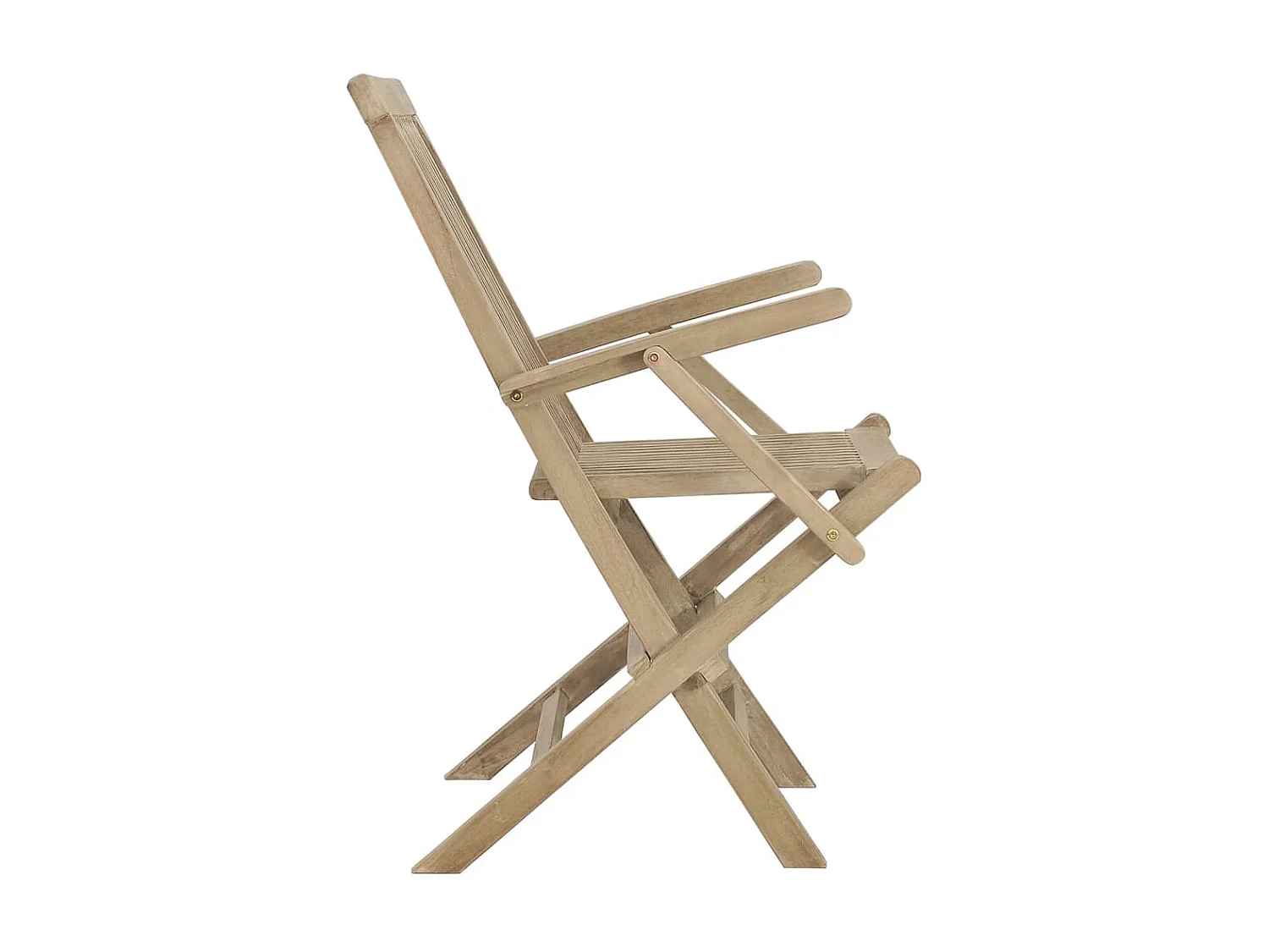 Set di 2 sedie pieghevoli da giardino in legno di teak grigio 56x61x89cm