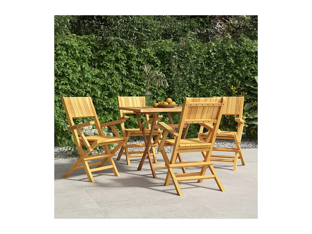 Opvouwbare tuinstoelen set van 4 55x61x90cm massief teakhout