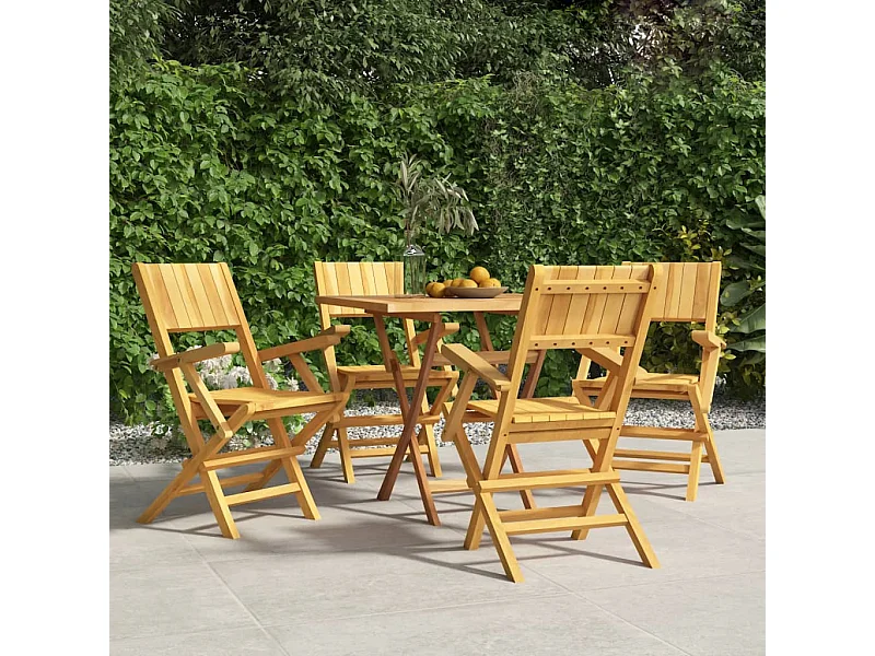 Opvouwbare tuinstoelen set van 4 55x61x90cm massief teakhout