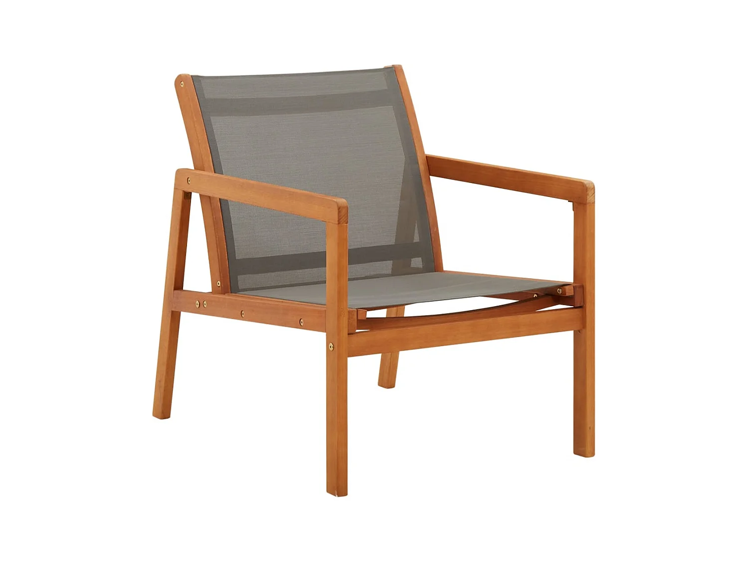 Chaise de jardin Gris Bois d'eucalyptus solide et textilène