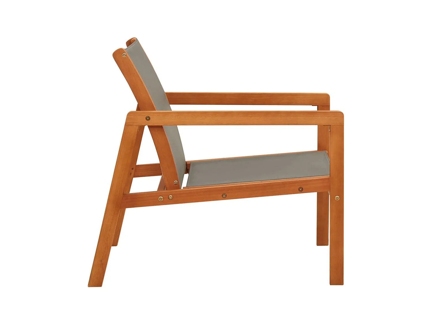 Chaise de jardin Gris Bois d'eucalyptus solide et textilène