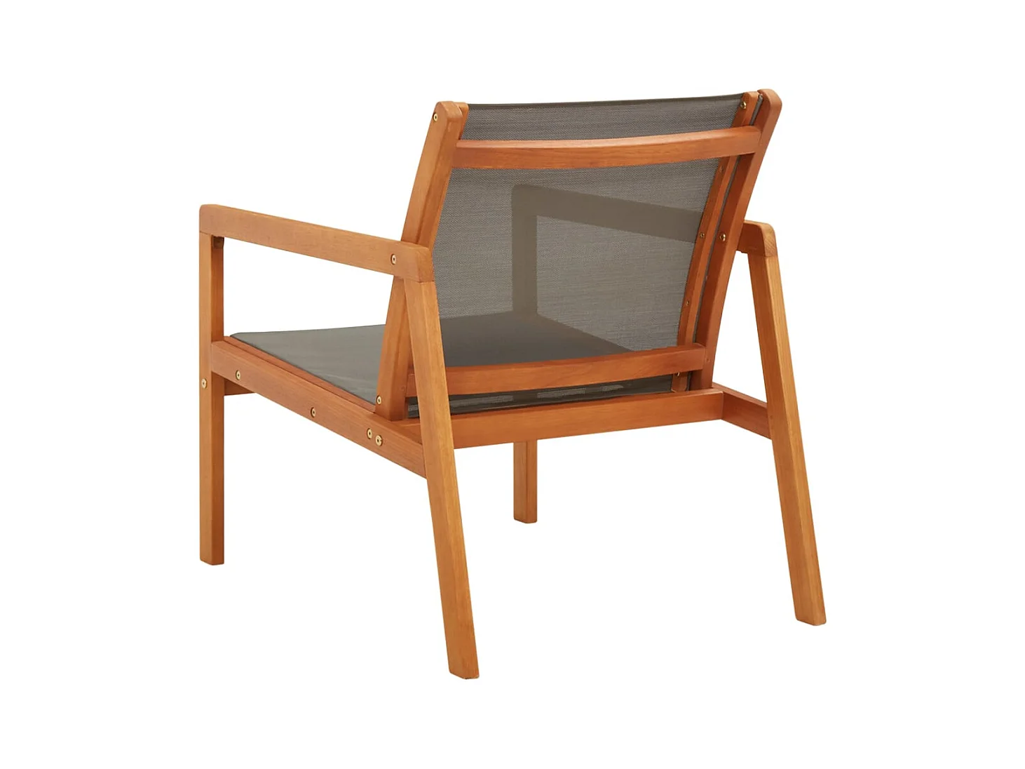 Chaise de jardin Gris Bois d'eucalyptus solide et textilène