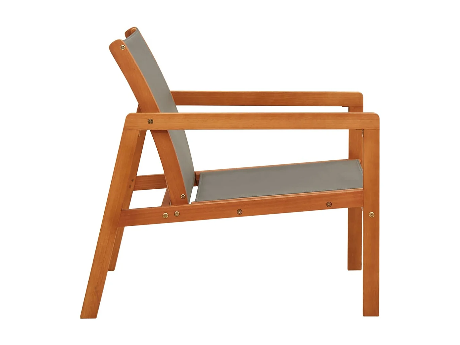 Sedia da giardino grigia in legno massello di eucalipto e textilene