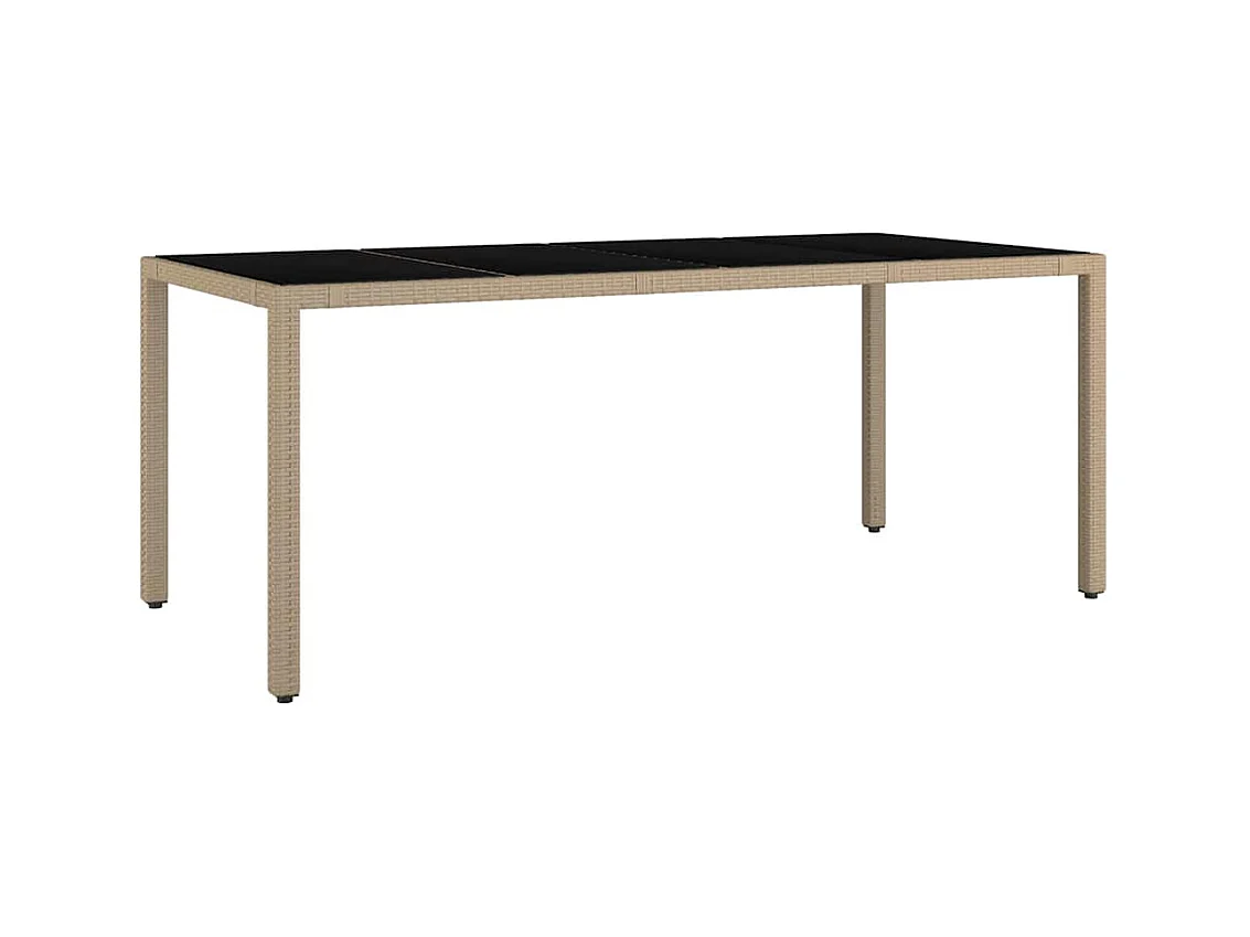 Ensemble de salle à manger pour jardin 7 pcs Beige, Noir