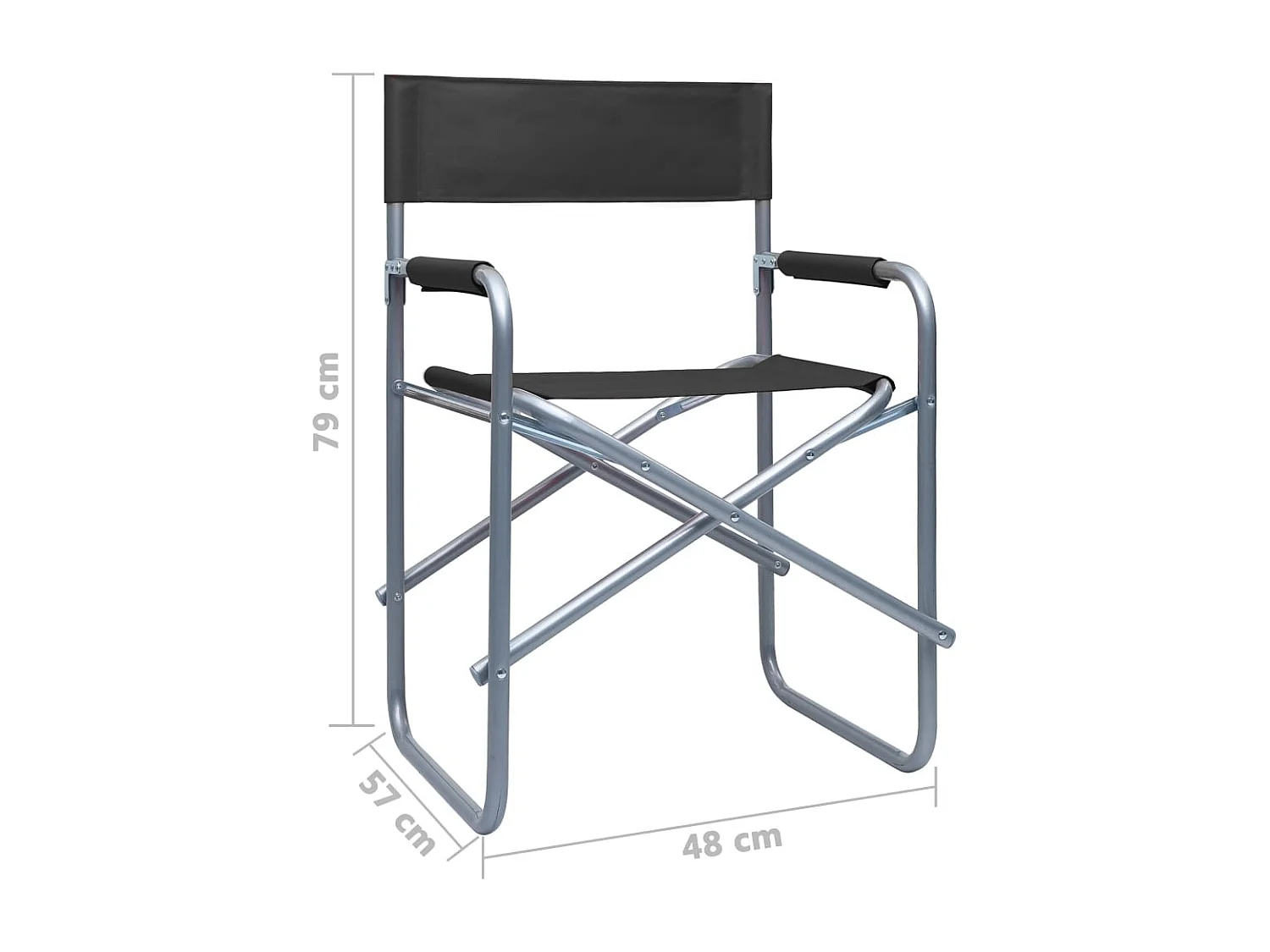 Chaises de metteur en scène lot de 2 Acier Noir