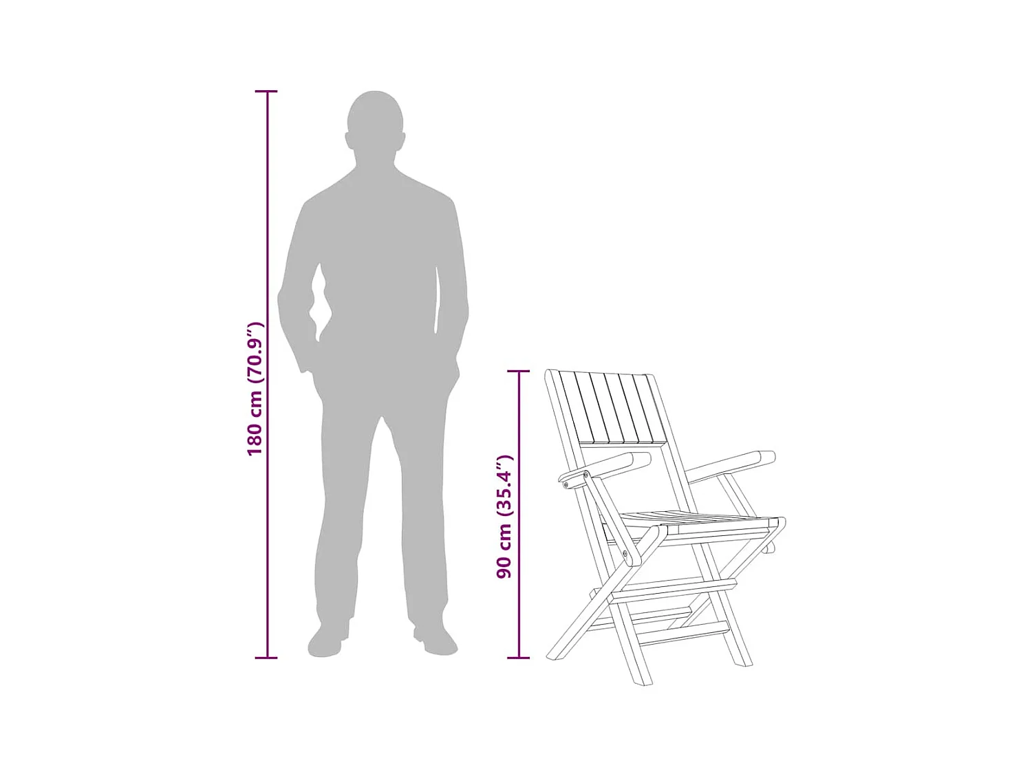 Opvouwbare tuinstoelen set van 6 55x61x90cm massief teakhout