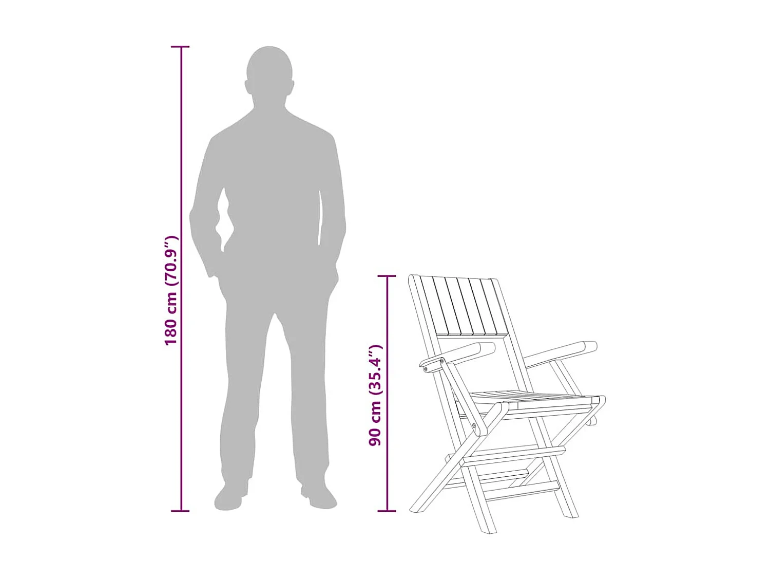 Opvouwbare tuinstoelen set van 6 55x61x90cm massief teakhout