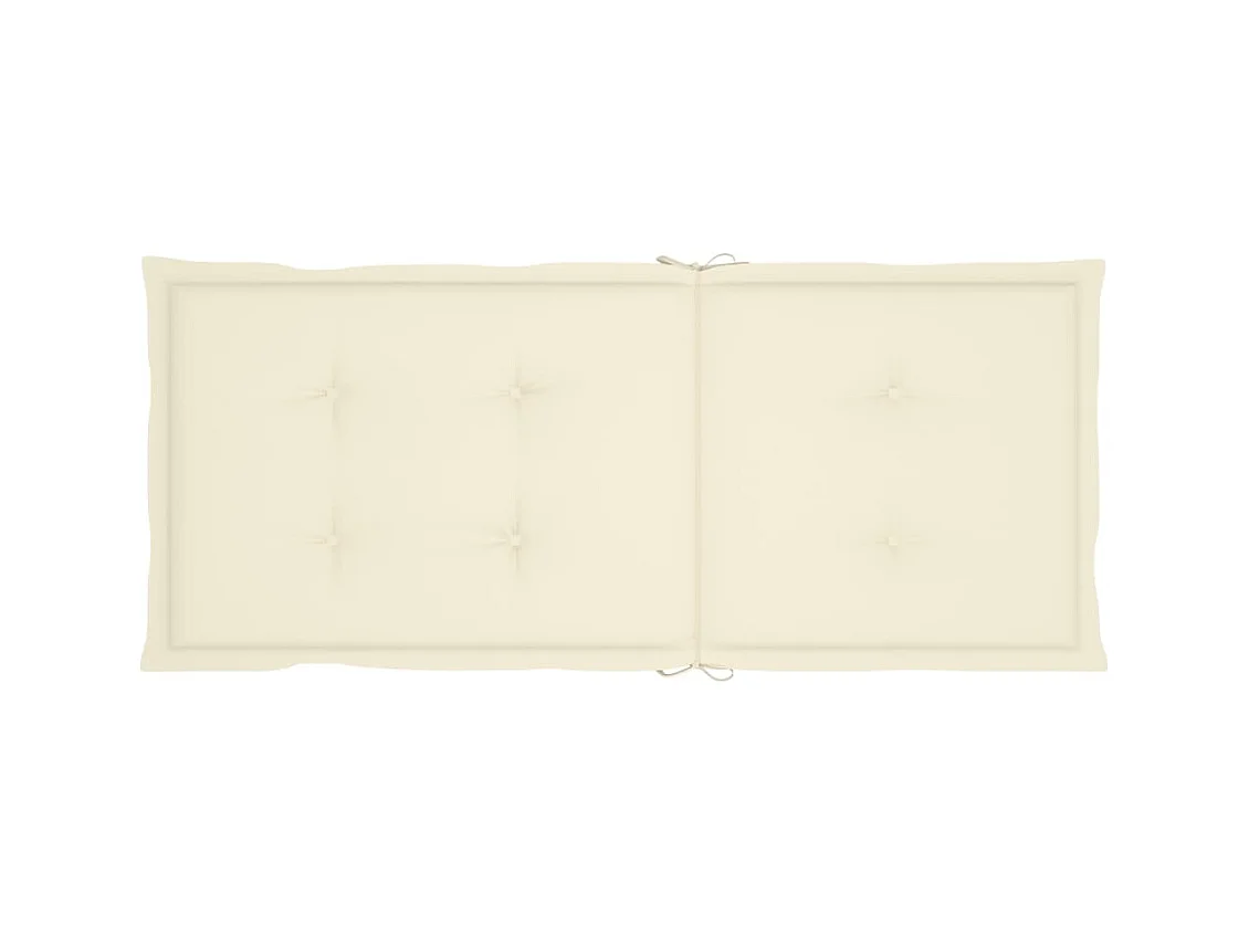 Chaises de jardin lot de 6 avec coussins crème Bois teck massif