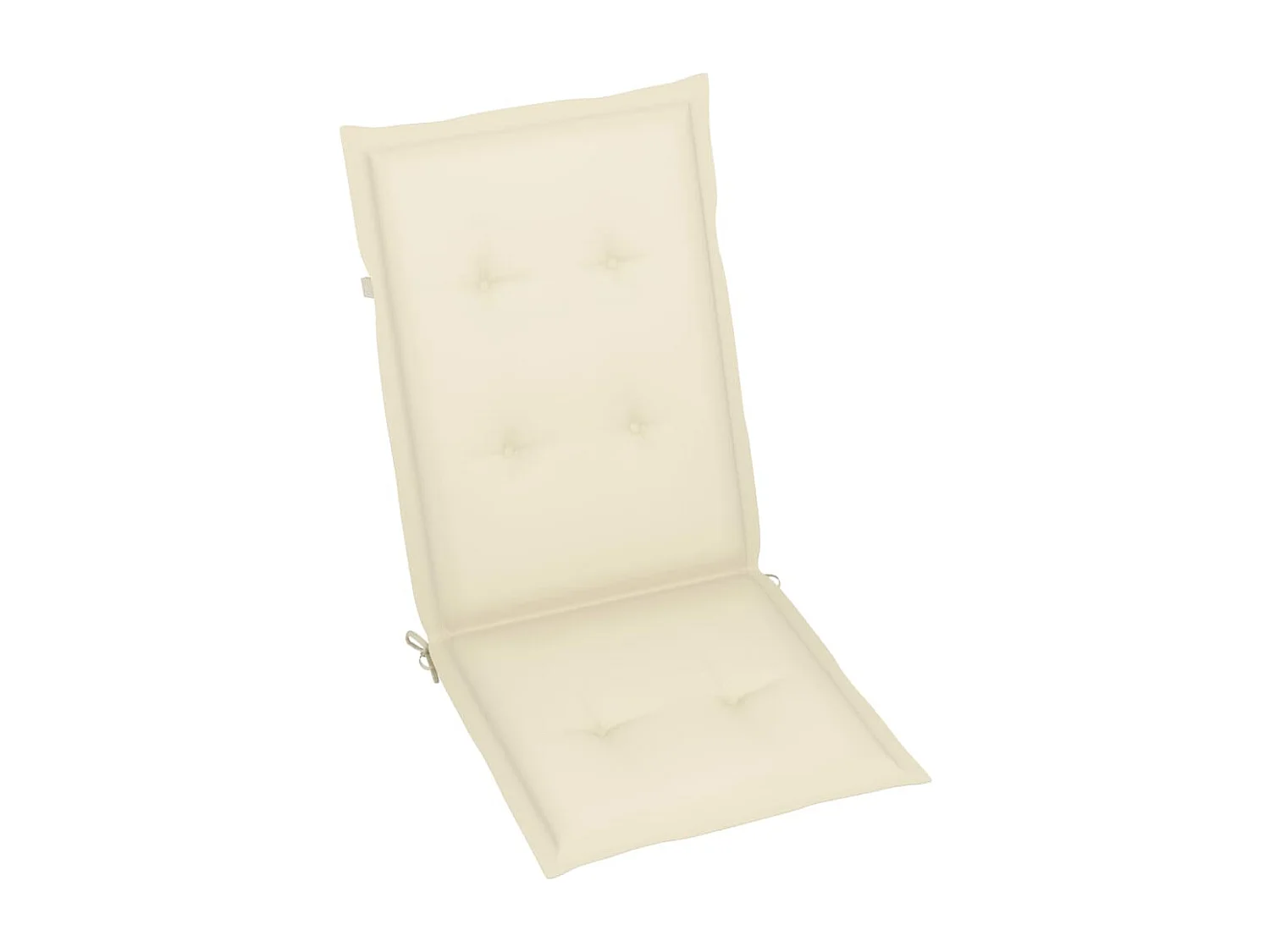 Chaises de jardin lot de 6 avec coussins crème Bois teck massif