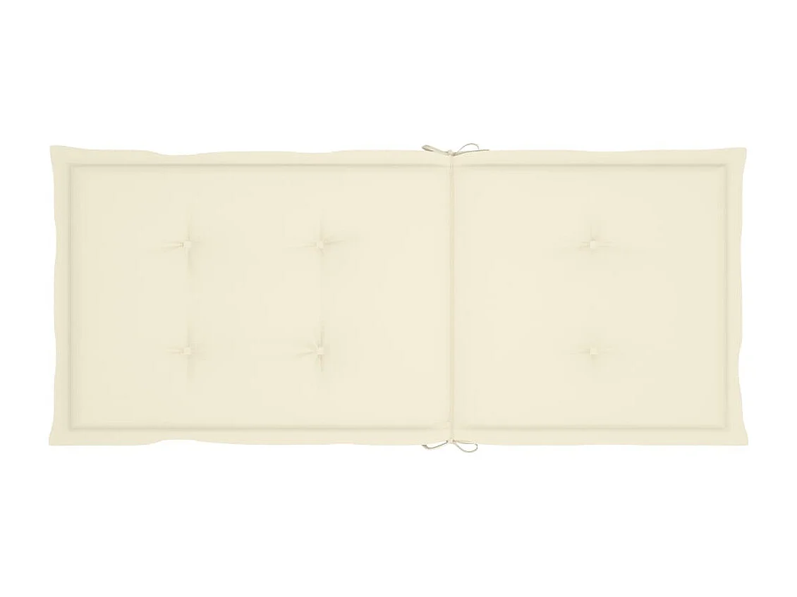 Chaises de jardin lot de 6 avec coussins crème Bois teck massif