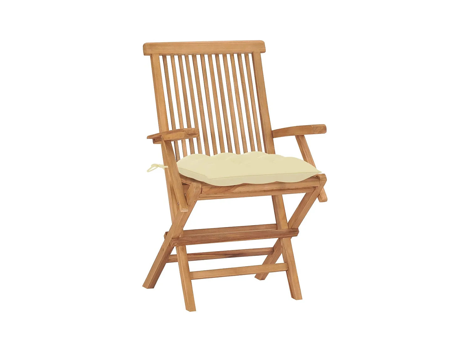 Chaises de jardin et coussins blanc crème lot de 8 Teck massif