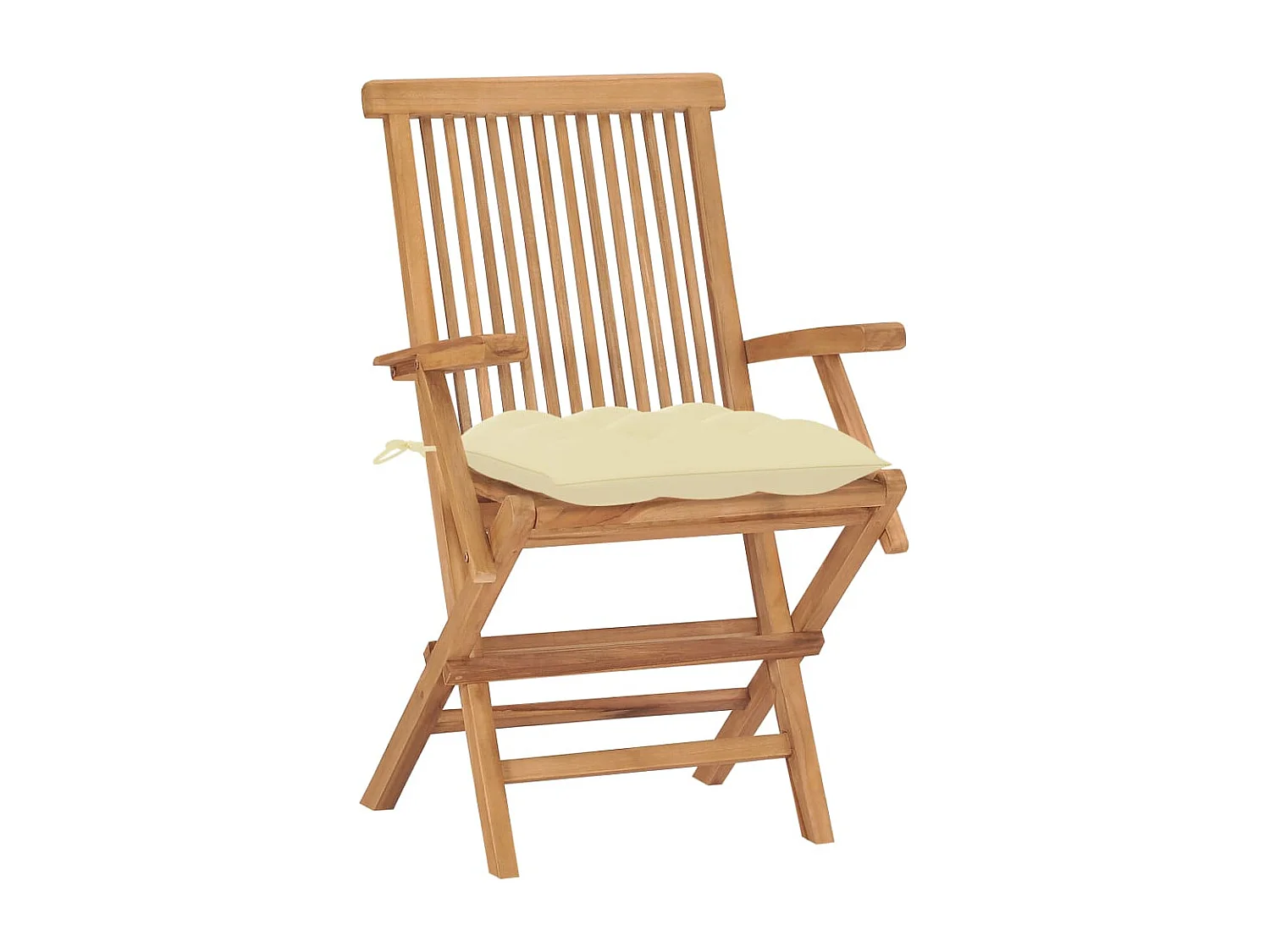 Chaises de jardin et coussins blanc crème lot de 8 Teck massif