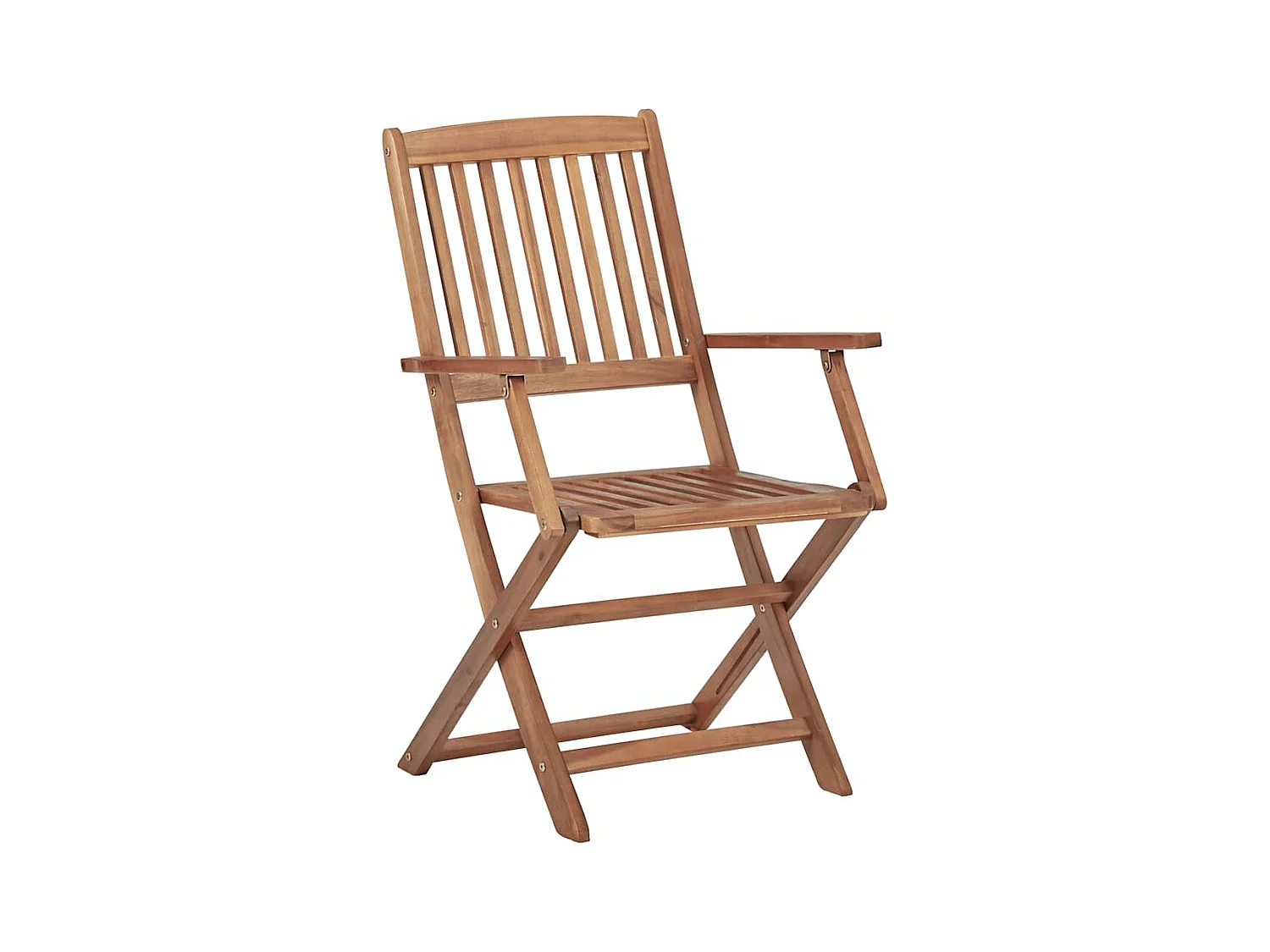 Set di 2 sedie da giardino pieghevoli con cuscini in legno di acacia