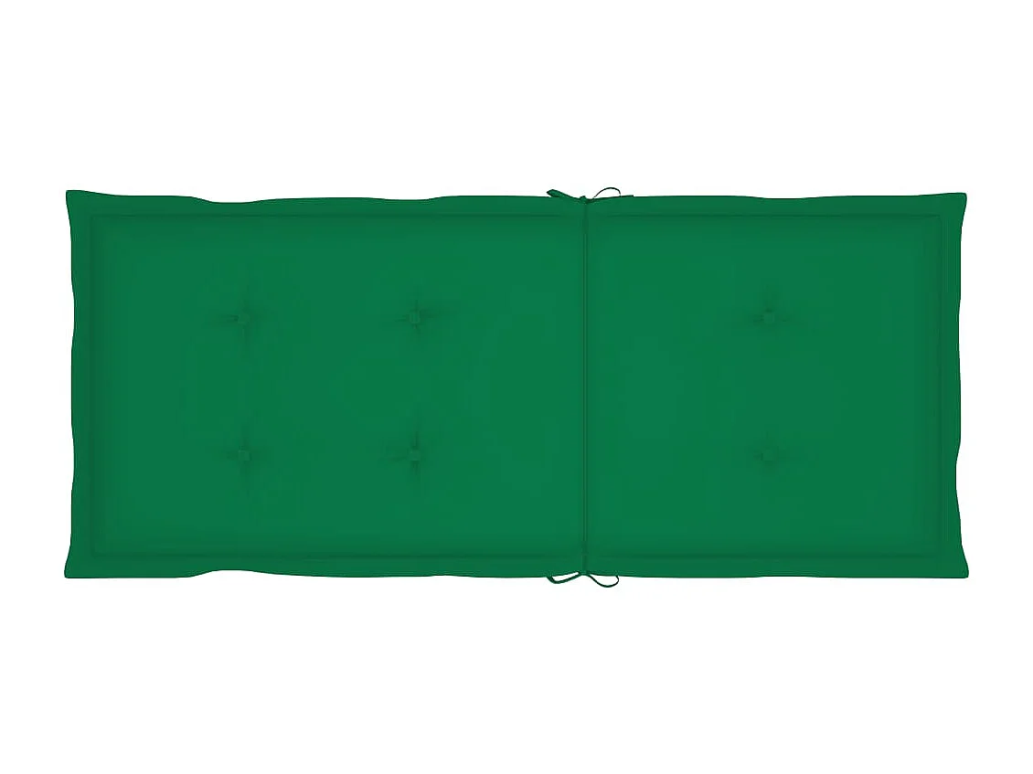 Chaises de jardin lot de 2 et coussins vert Bois de teck massif