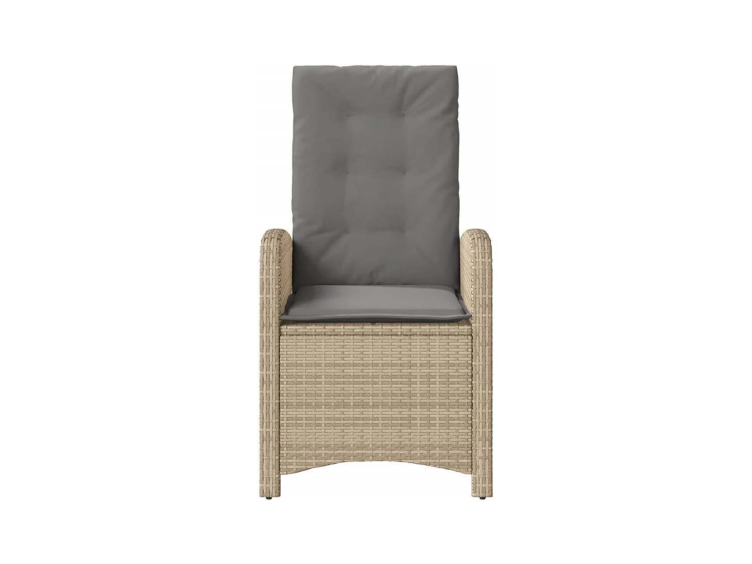 Chaise inclinable de jardin coussins mélange beige poly rotin