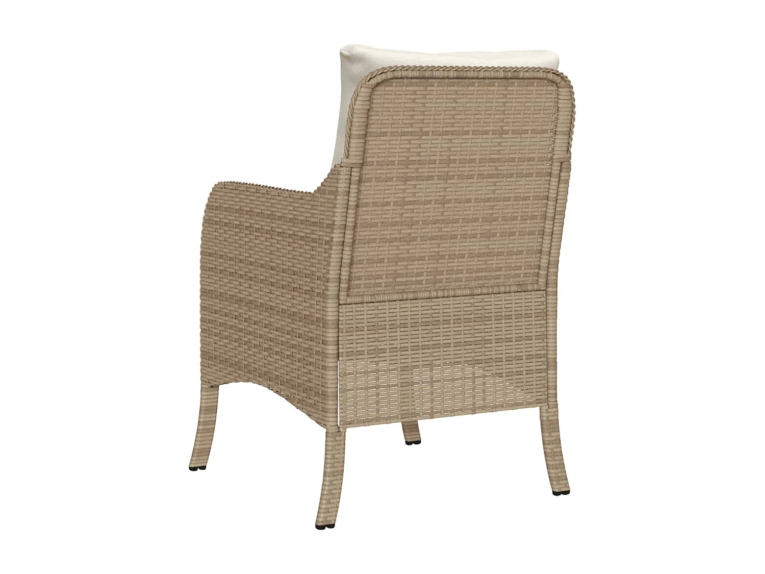 Sedie da giardino con cuscini, set da 2, beige, resina intrecciata