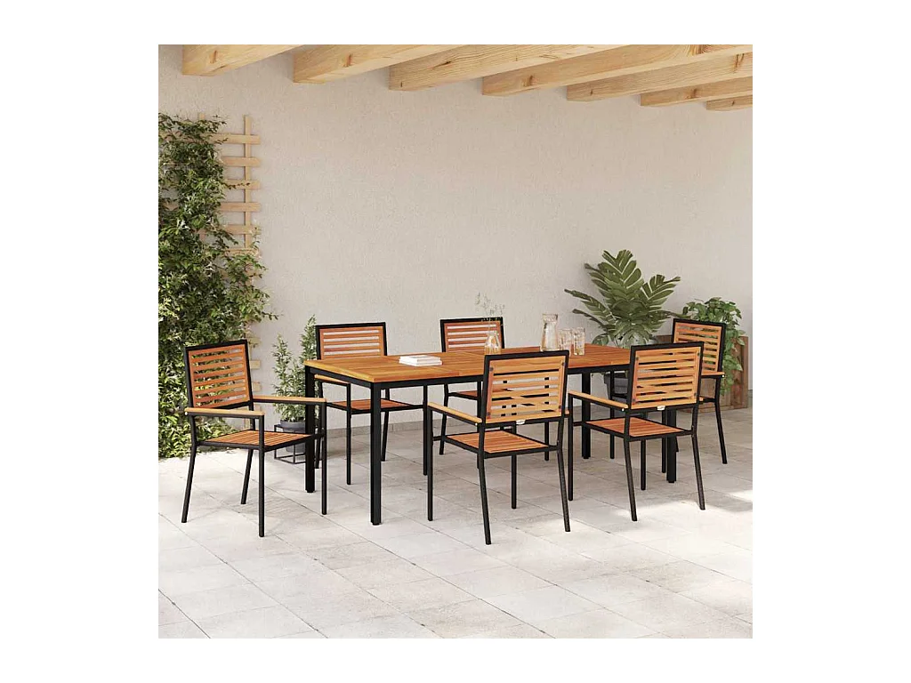 7-delige tuinset zwart