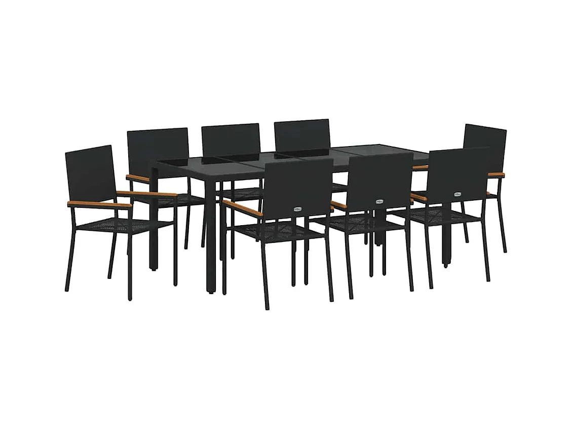 9-delige tuinset zwart