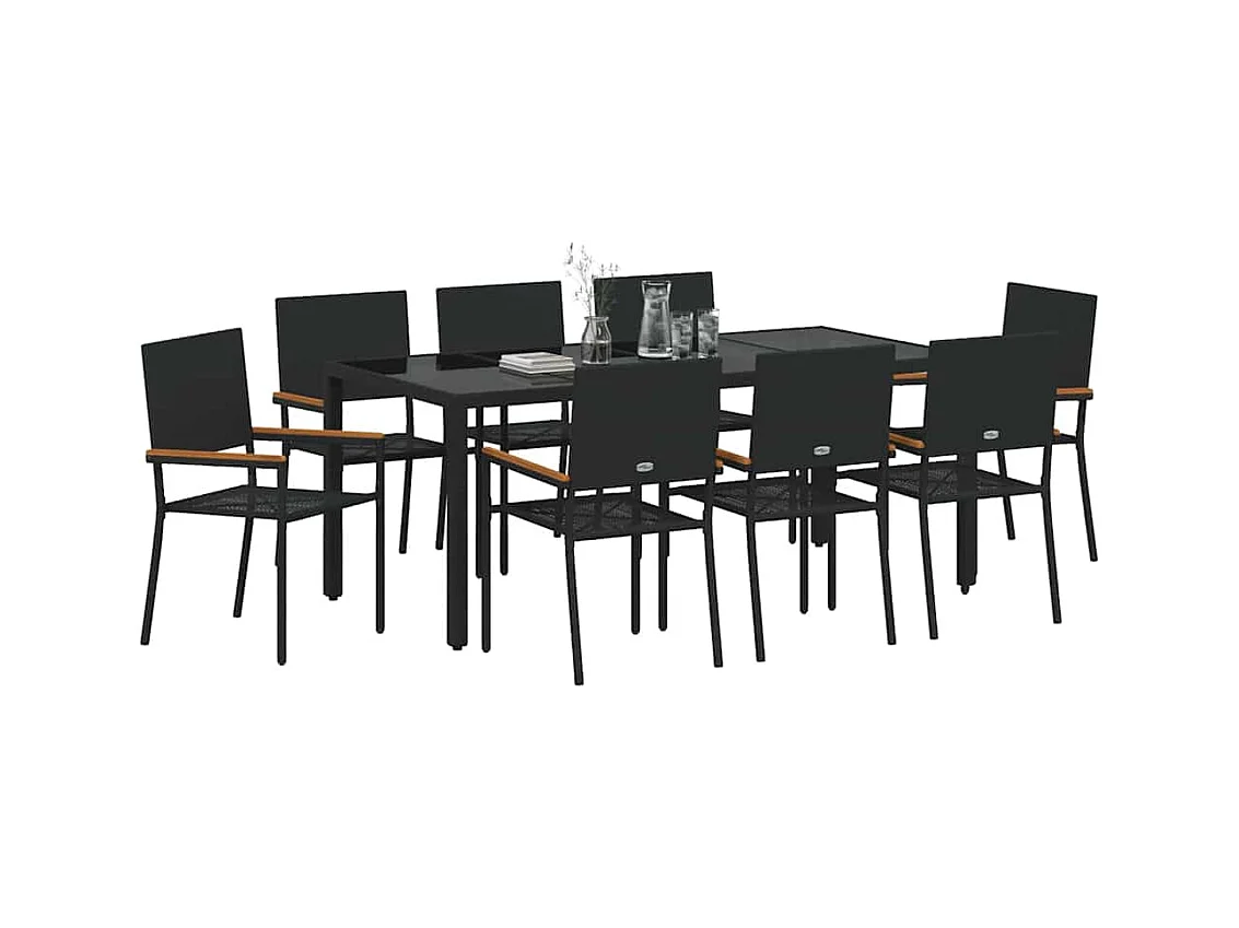 9-delige tuinset zwart