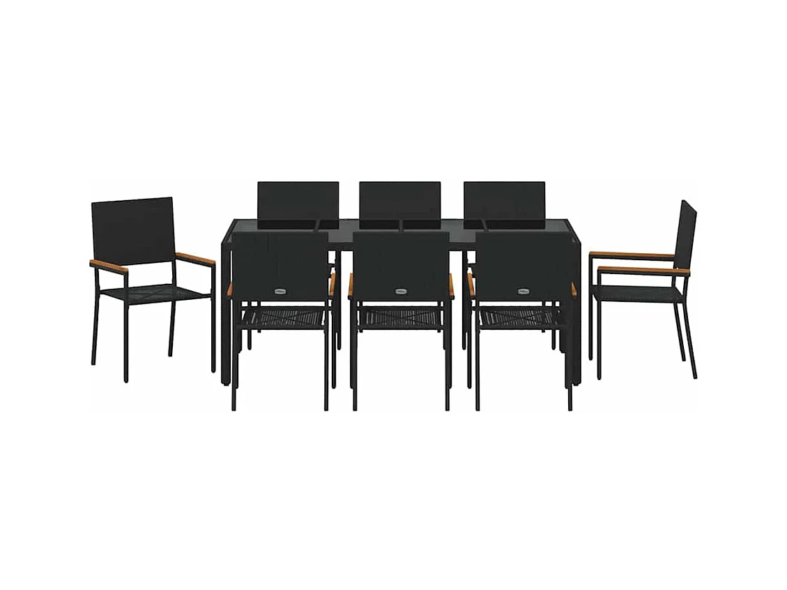 9-delige tuinset zwart