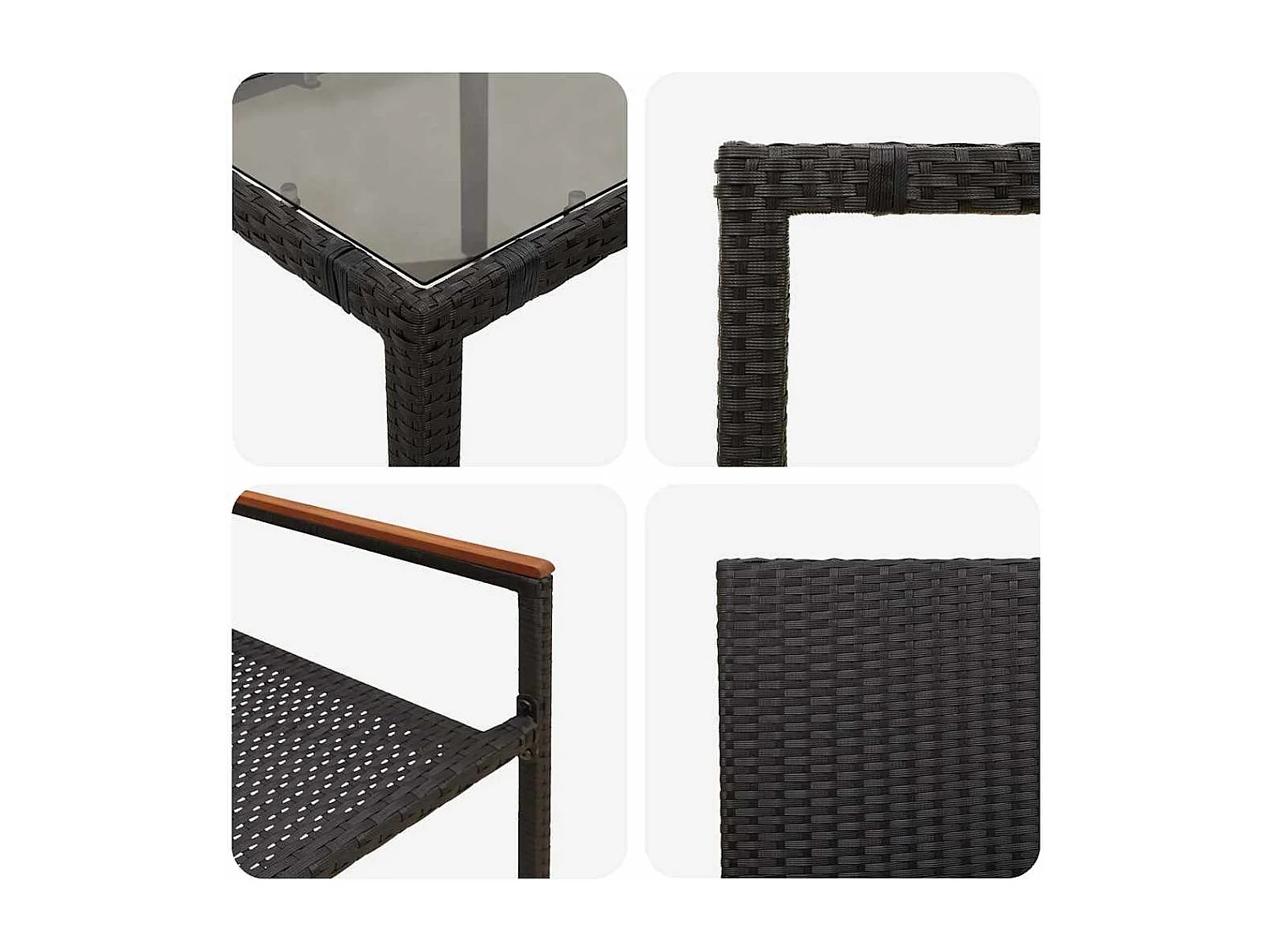 Ensemble de salle à manger pour jardin 9 pcs Noir