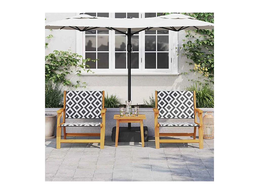 2-delige tuinmeubelset, wit, 67 x 78 x 73 cm