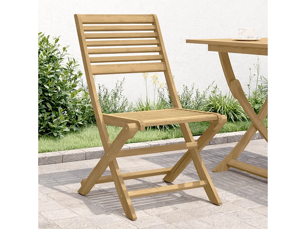 Chaises pliables de jardin lot de 4 bois massif d'acacia