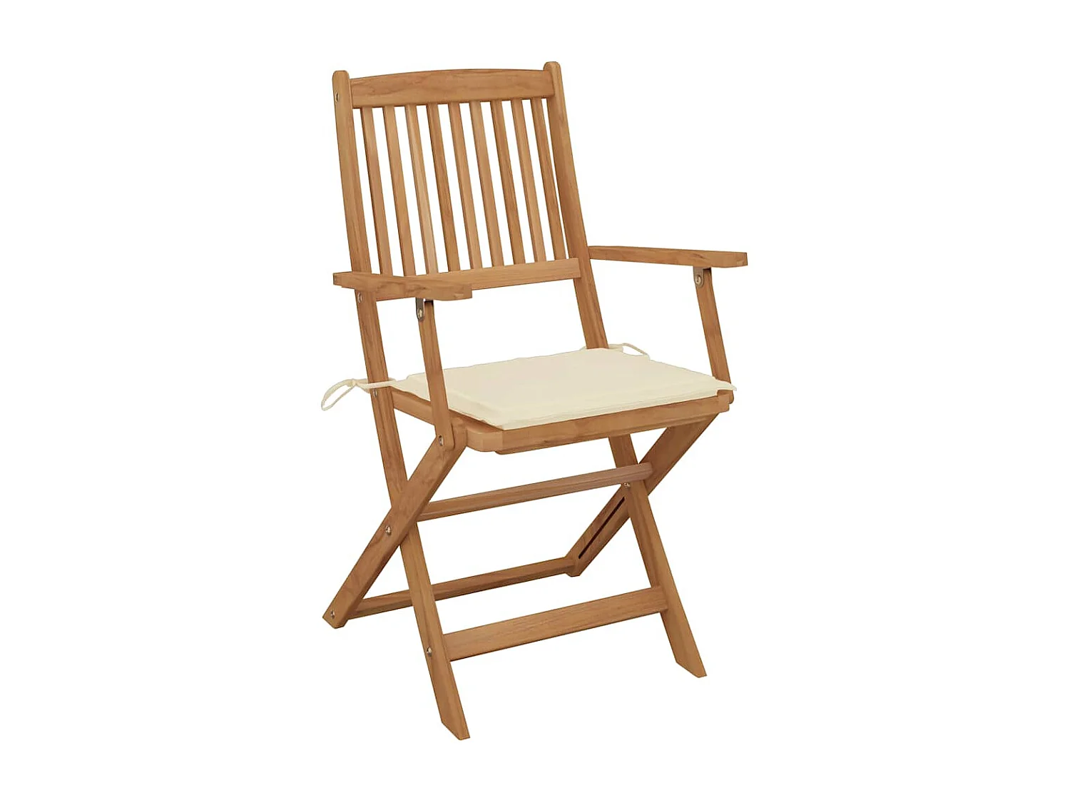 Chaises pliables de jardin lot de 6 avec coussins Bois d'acacia