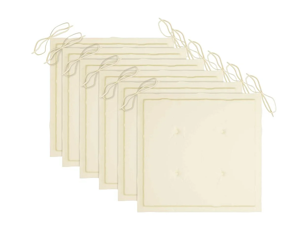 Chaises pliables de jardin lot de 6 avec coussins Bois d'acacia