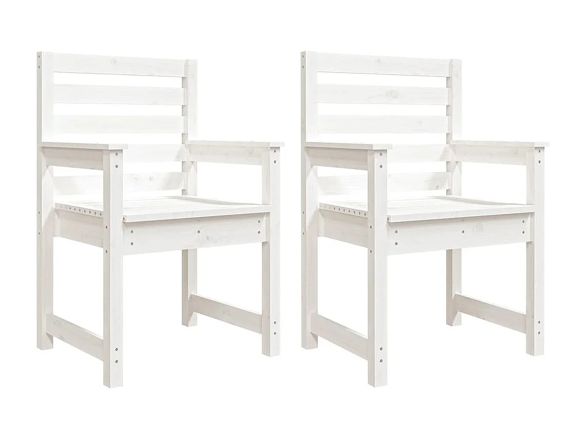 Chaises de jardin lot de 2 blanc 60x48x91 cm bois massif de pin