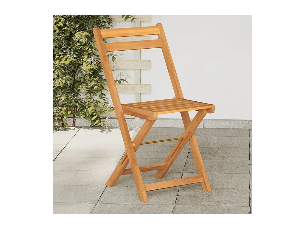 Set di 6 sedie pieghevoli da bistrot in legno massello di acacia
