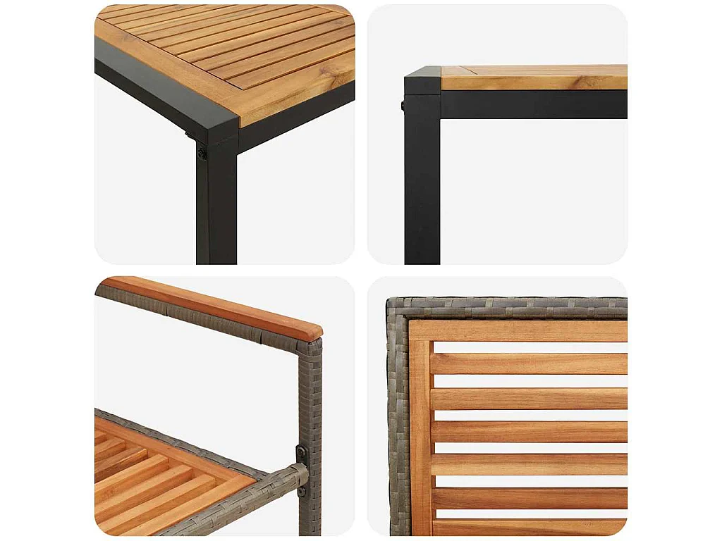 Ensemble de salle à manger pour jardin 5 pcs Gris, Bois