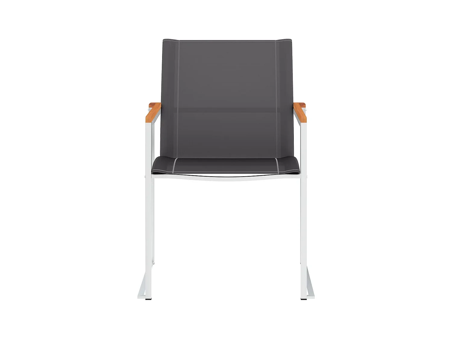 Tuinstoelen set van 4 Textileen en roestvrij staal Grijs