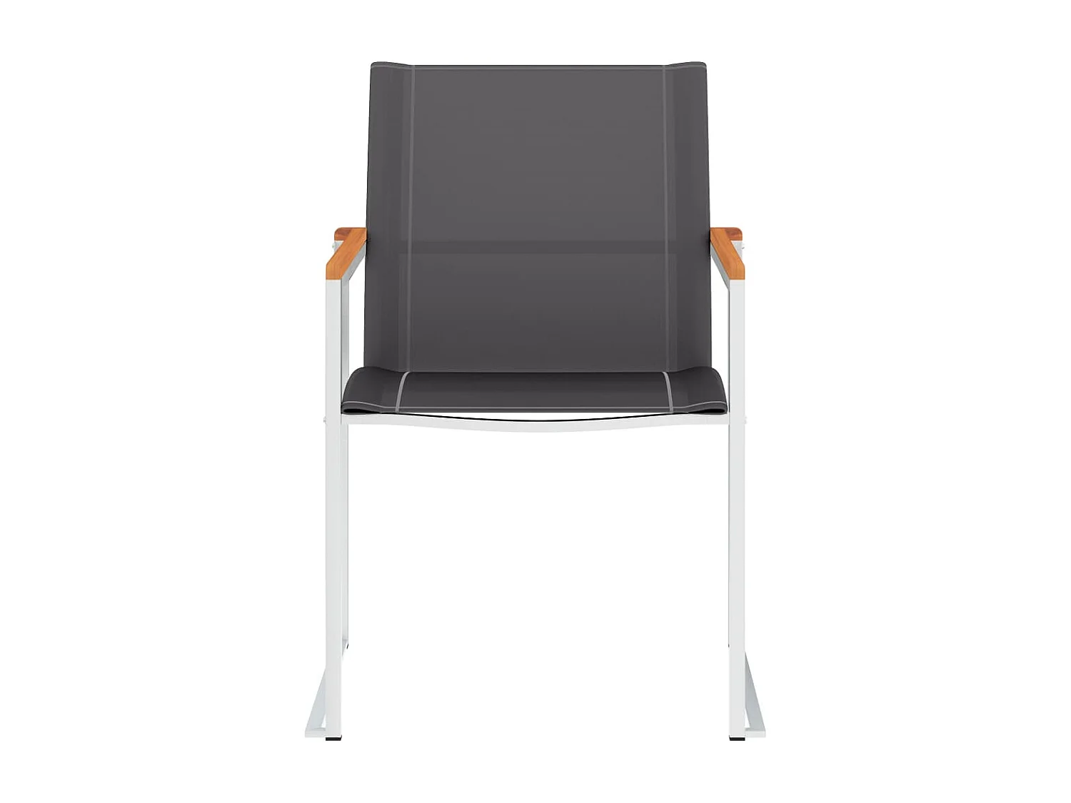 Chaises de jardin lot de 4 Textilène et acier inoxydable Gris