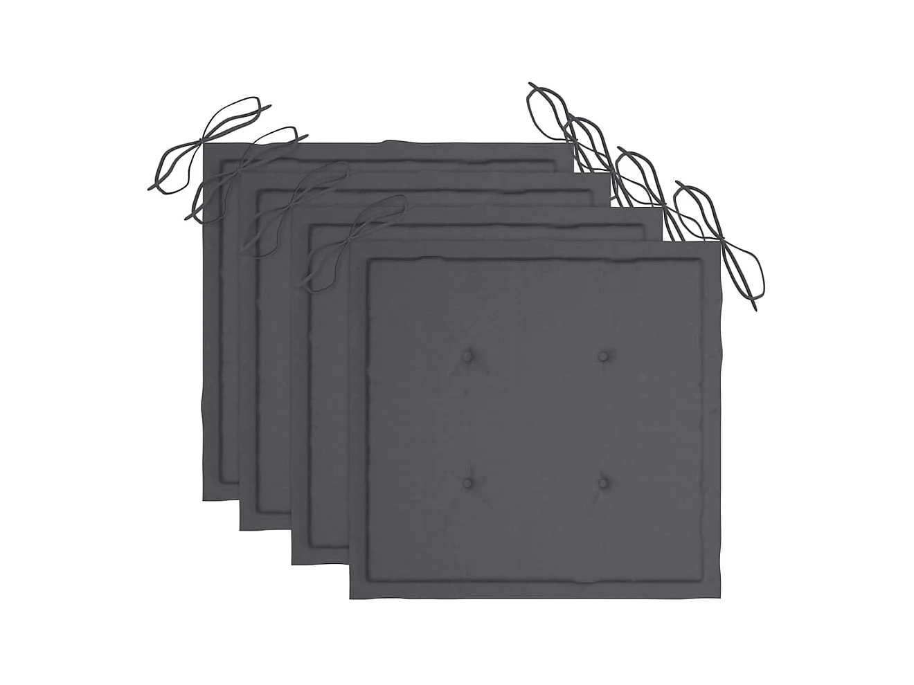 Conjunto de 4 sillas de jardín plegables con cojines de madera de acacia