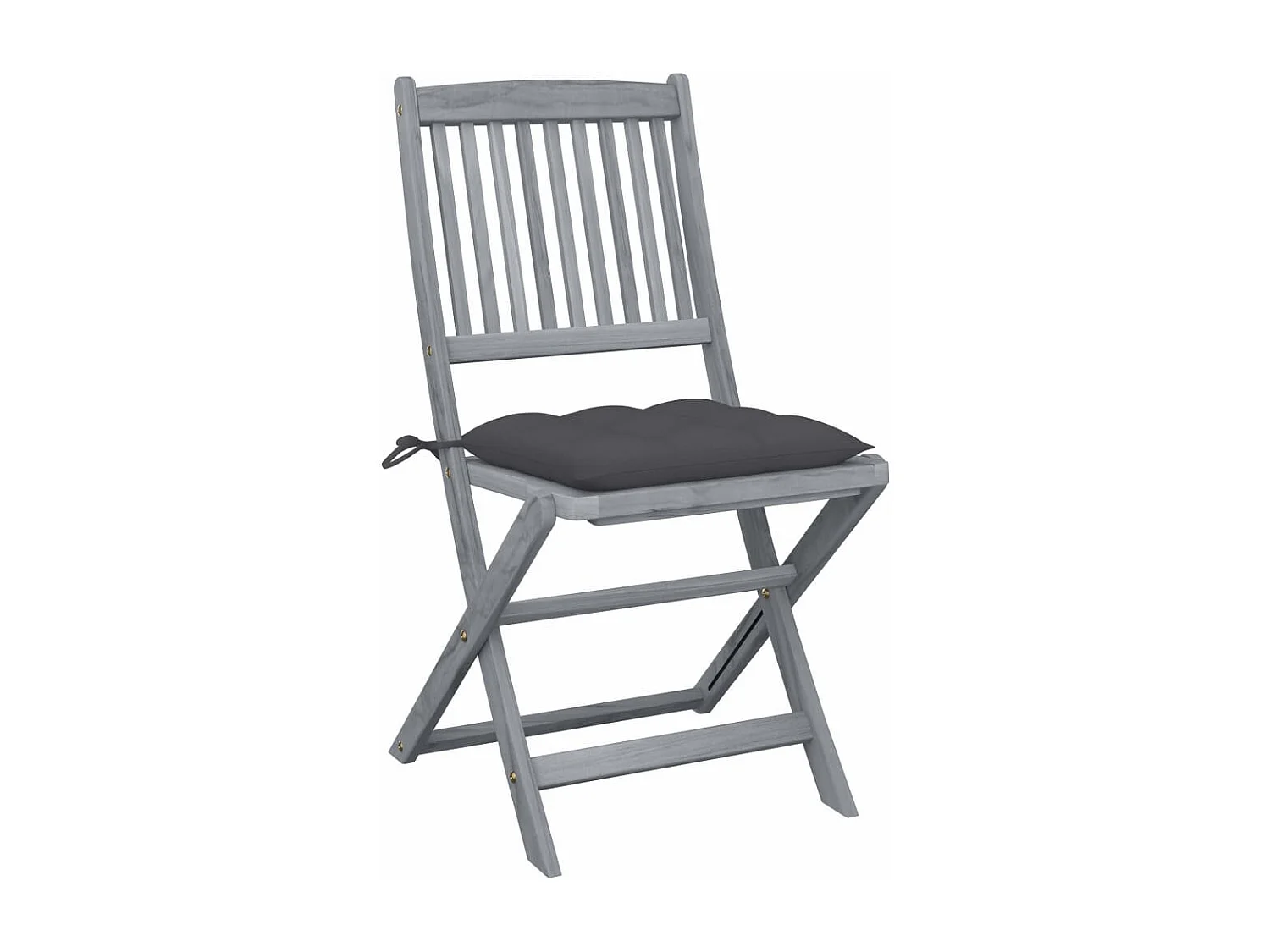 Chaises pliables d'extérieur lot de 2 et coussins Bois d'acacia