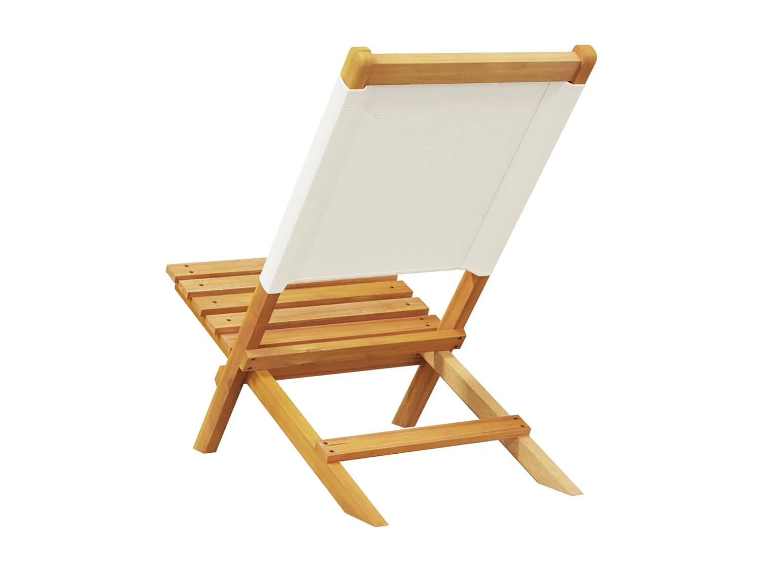 Set di 2 sedie da giardino in legno massello di acacia bianco crema